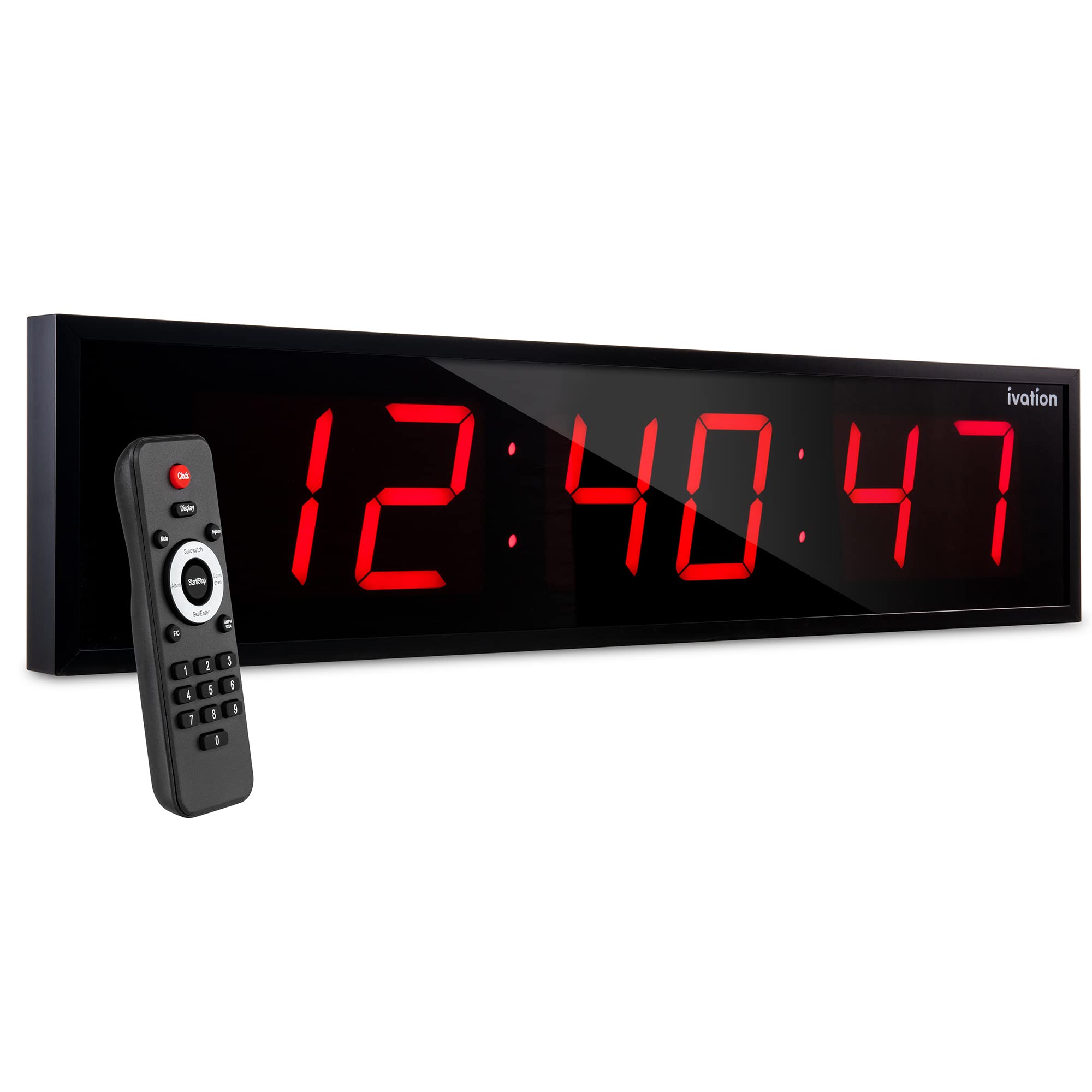 Reloj Led Ivation Huge De 122 Cm Con Cronómetro Y Alarmas, Color Rojo - Venta Internacional.