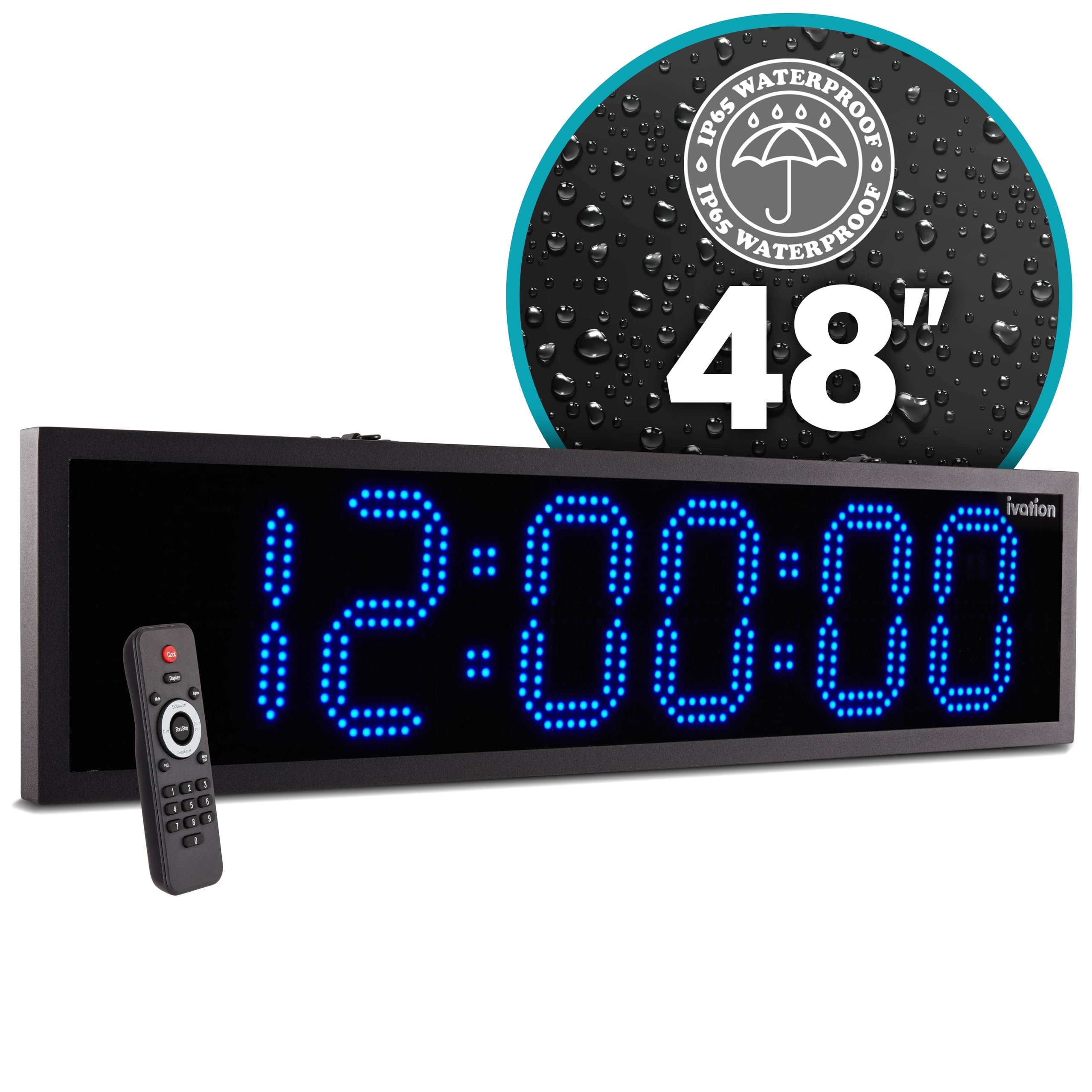 Foto 2 pulgar | Reloj Exterior Ivation Enorme Led Impermeable De 122 Cm Con Alarmas - Venta Internacional.