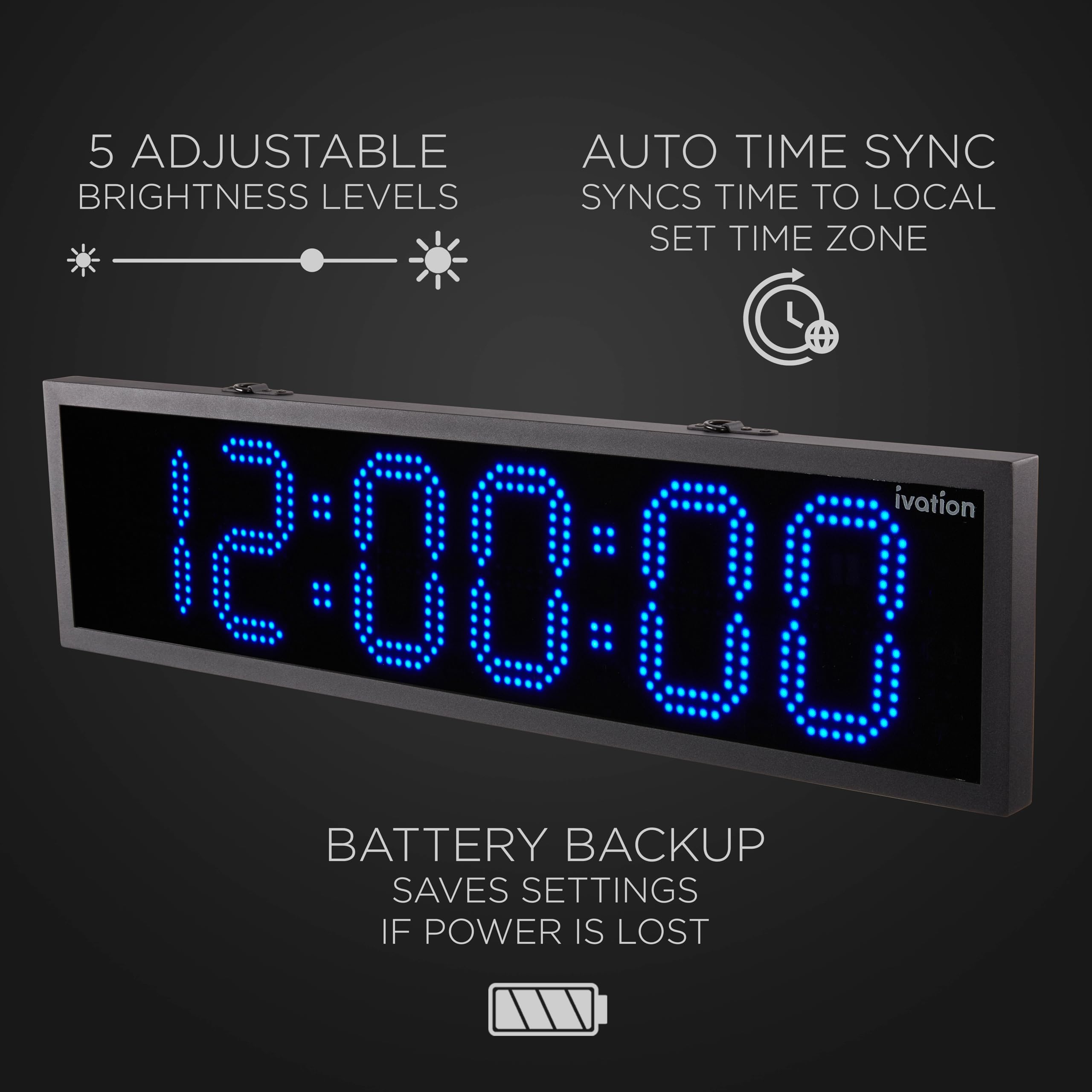Foto 5 | Reloj Exterior Ivation Enorme Led Impermeable De 122 Cm Con Alarmas - Venta Internacional.