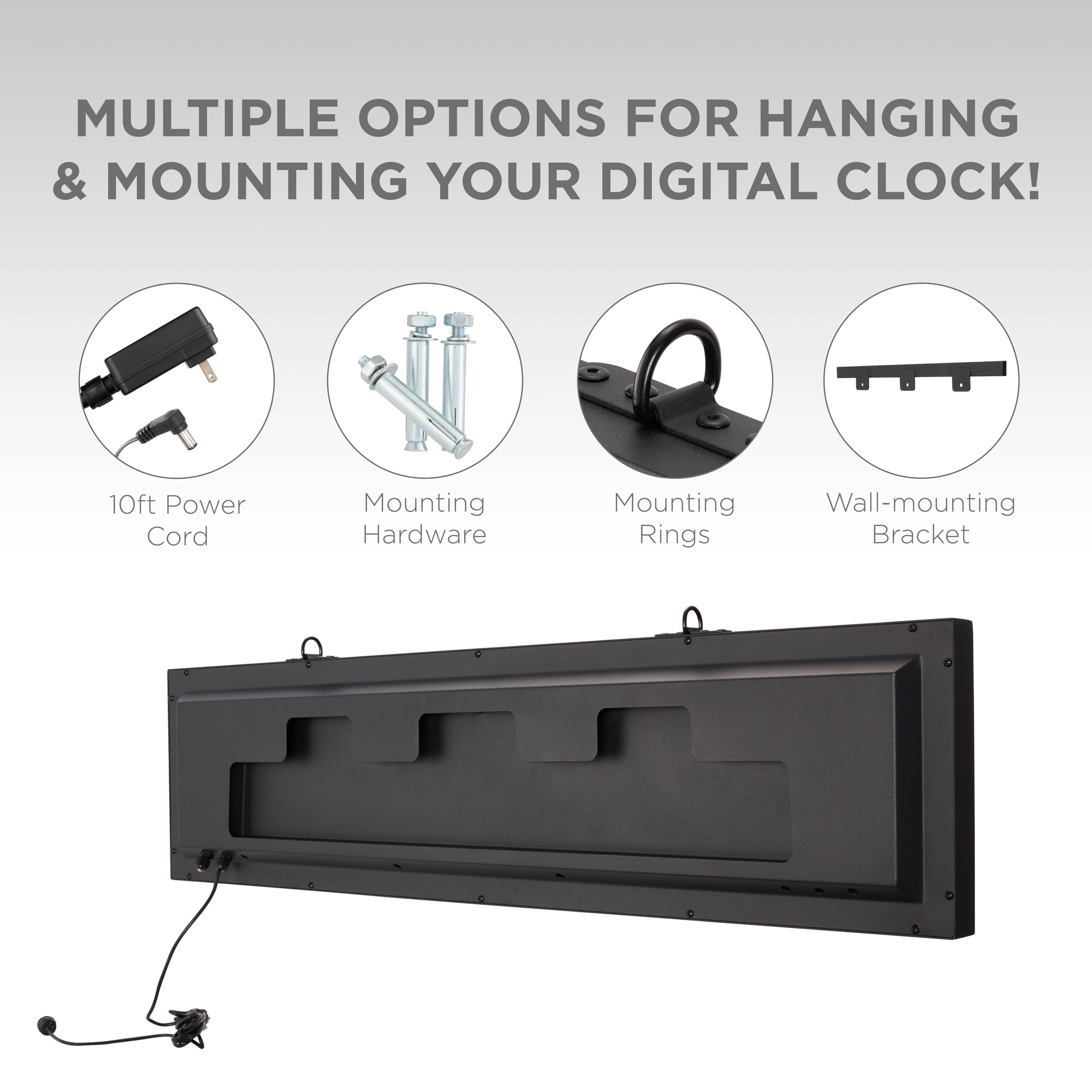 Foto 8 pulgar | Reloj Exterior Ivation Enorme Led Impermeable De 122 Cm Con Alarmas - Venta Internacional.