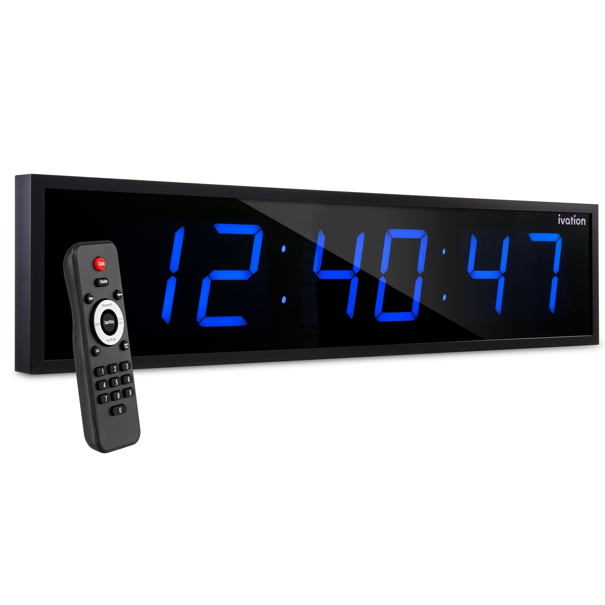 Reloj Led Ivation Huge De 122 Cm Con Cronómetro Y Alarmas, Color Azul - Venta Internacional.