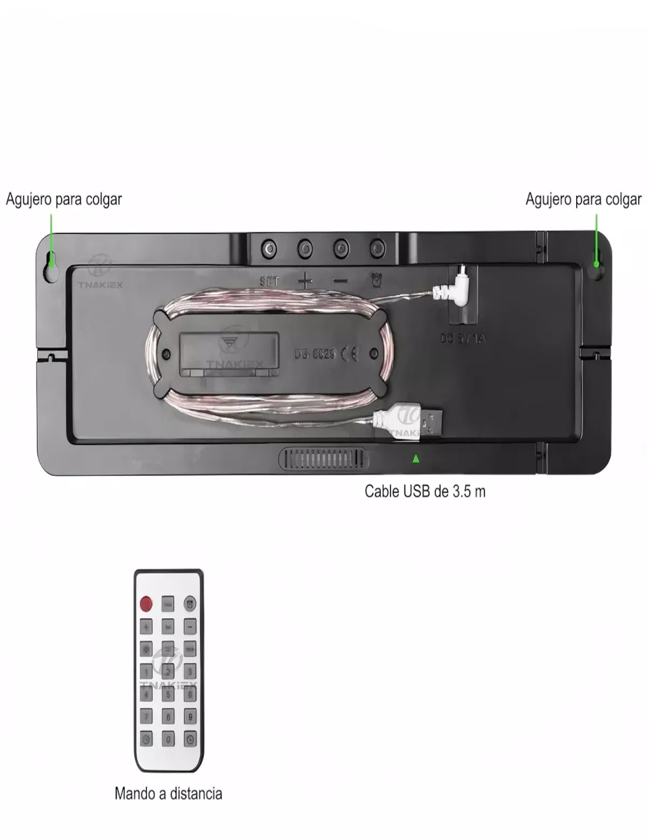 Foto 5 pulgar | Reloj De Pared Digital Con Termómetro, Alarmas Y Calendario + Termo De Agua De Regalo Güish
