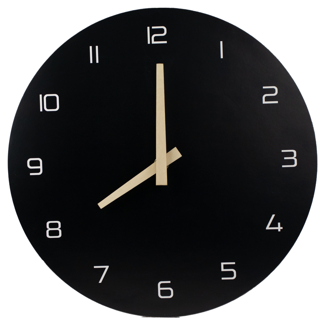 Foto 1 | Reloj Pared Negro Manecillas Madera | 30x4x30 Cm