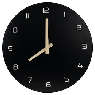 Foto 1 | Reloj Pared Negro Manecillas Madera | 30x4x30 Cm