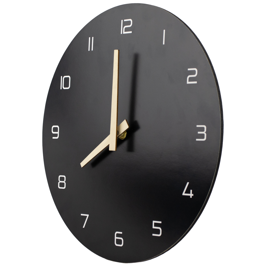 Foto 2 | Reloj Pared Negro Manecillas Madera | 30x4x30 Cm