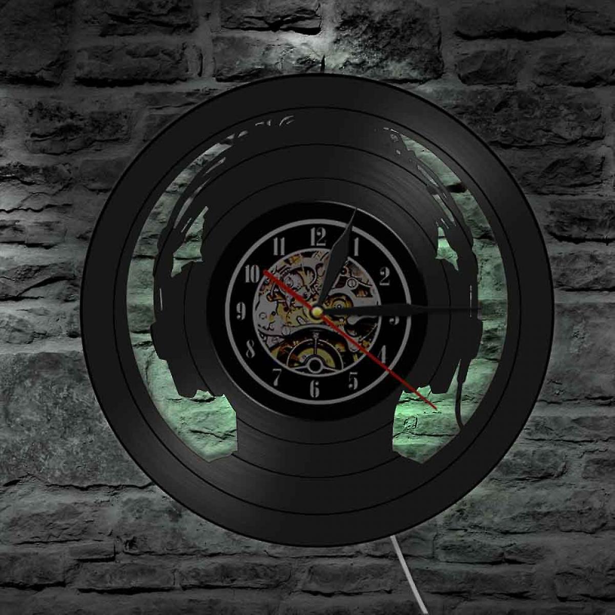 Foto 2 pulgar | Reloj De Pared Huoguo Music Con Disco De Vinilo Con Luz Led De 30 Cm - Venta Internacional.