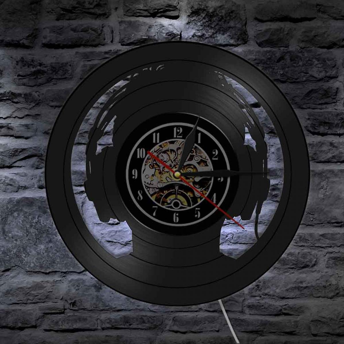 Foto 3 pulgar | Reloj De Pared Huoguo Music Con Disco De Vinilo Con Luz Led De 30 Cm - Venta Internacional.