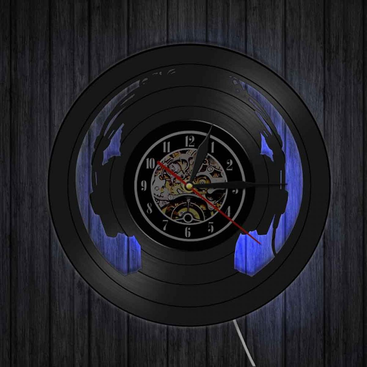 Foto 4 pulgar | Reloj De Pared Huoguo Music Con Disco De Vinilo Con Luz Led De 30 Cm - Venta Internacional.