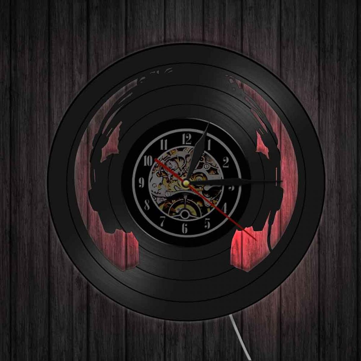 Foto 5 | Reloj De Pared Huoguo Music Con Disco De Vinilo Con Luz Led De 30 Cm - Venta Internacional.
