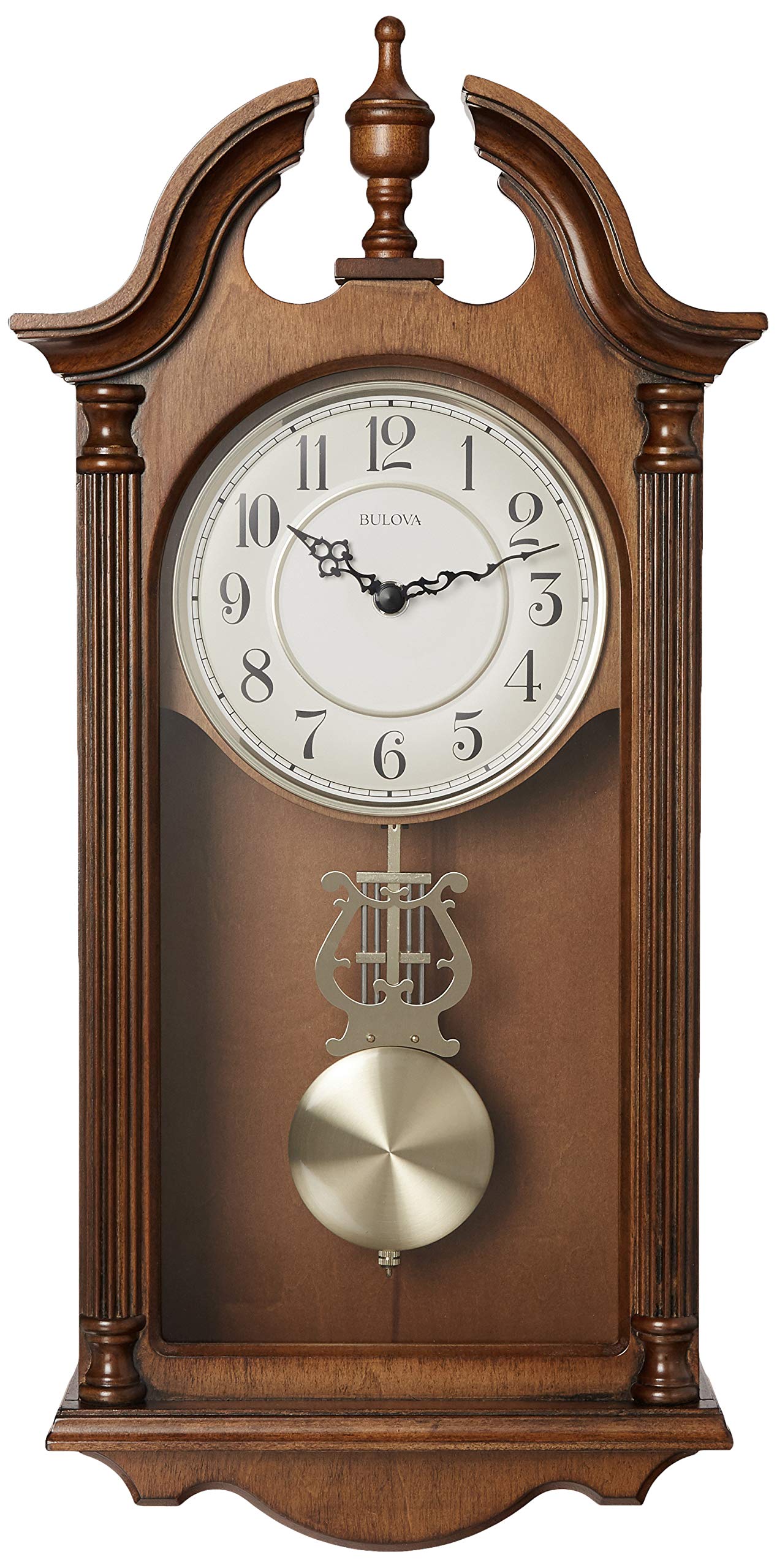 Foto 3 pulgar | Reloj De Pared Bulova C1517 Saybrook Con Esfera De Metal Cerezo Marrón - Venta Internacional.