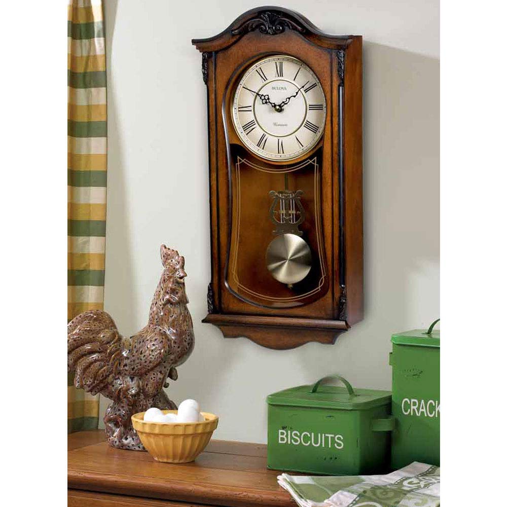 Foto 3 pulgar | Reloj De Pared Bulova Cranbrook C3542 Old World Walnut - Venta Internacional.