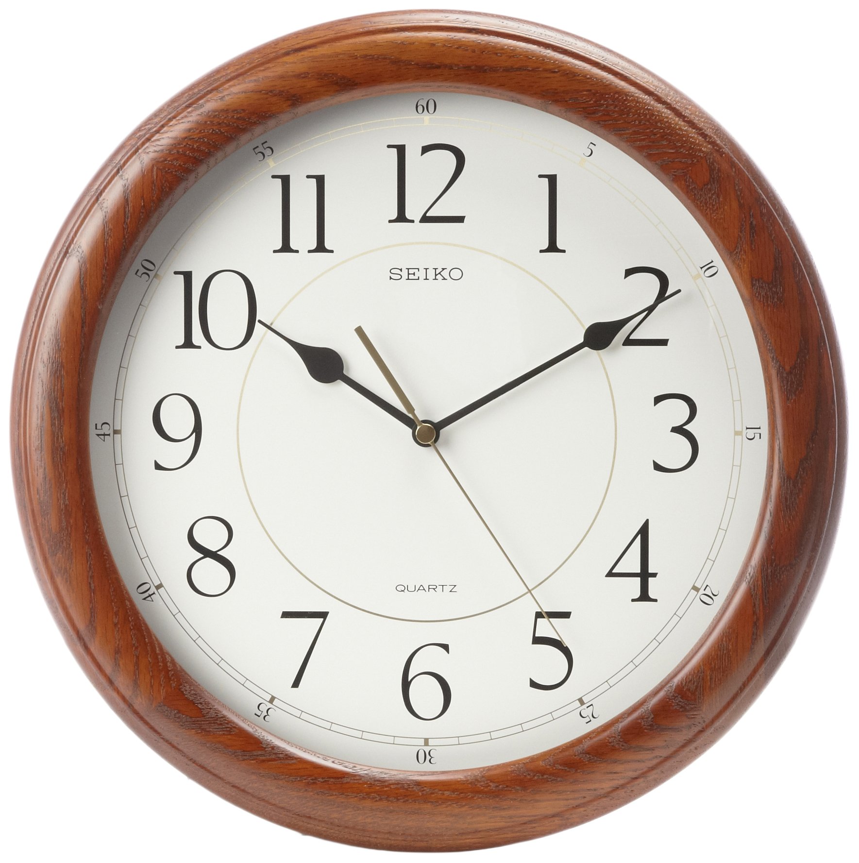 Foto 2 pulgar | Reloj De Pared Seiko Quiet Sweep Con Funda De Roble Macizo, 33 Cm, Color Marrón Oscuro - Venta Internacional.