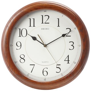 Foto 1 | Reloj De Pared Seiko Quiet Sweep Con Funda De Roble Macizo, 33 Cm, Color Marrón Oscuro - Venta Internacional.