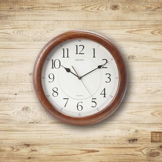 Foto 2 | Reloj De Pared Seiko Quiet Sweep Con Funda De Roble Macizo, 33 Cm, Color Marrón Oscuro - Venta Internacional.
