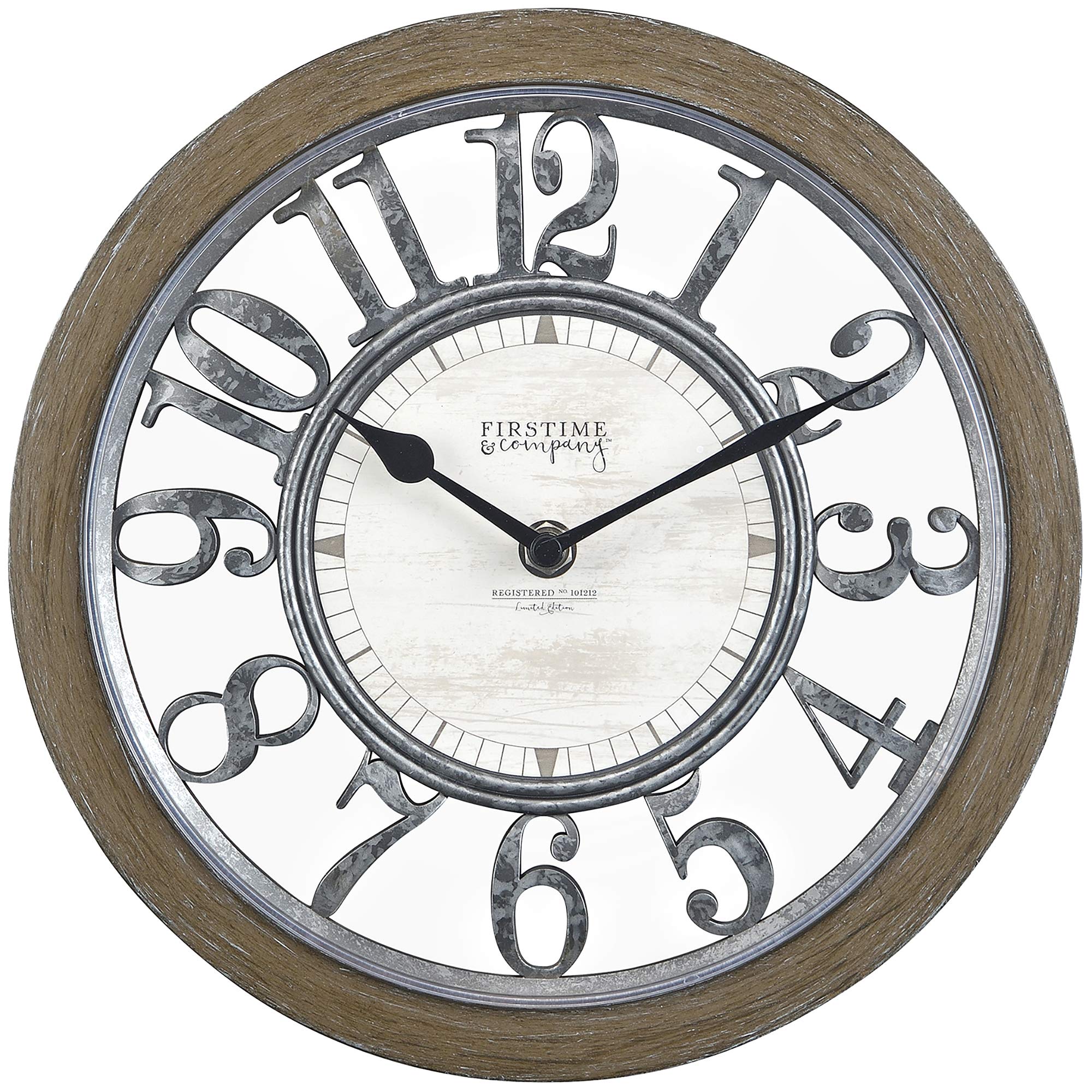 Foto 3 pulgar | Reloj Firsttime & Co. Contorno Marrón Envejecido, Plástico De 25 Cm - Venta Internacional.