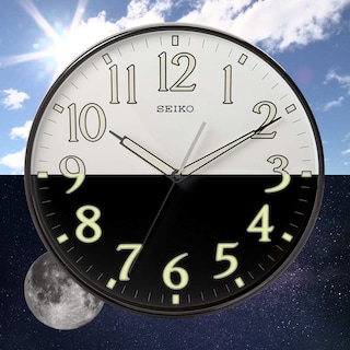 Foto 2 | Reloj De Pared Seiko Con Marco Luminoso Numerado Negro De 30 Cm - Venta Internacional.