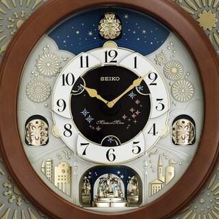 Foto 4 | Reloj De Pared Seiko Melodies In Motion Bright Starry Night - Venta Internacional.