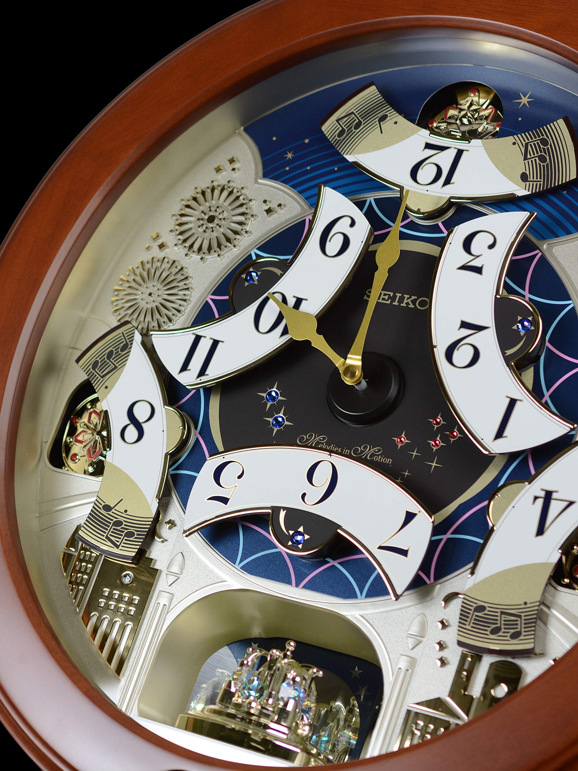Foto 6 pulgar | Reloj De Pared Seiko Melodies In Motion Bright Starry Night - Venta Internacional.
