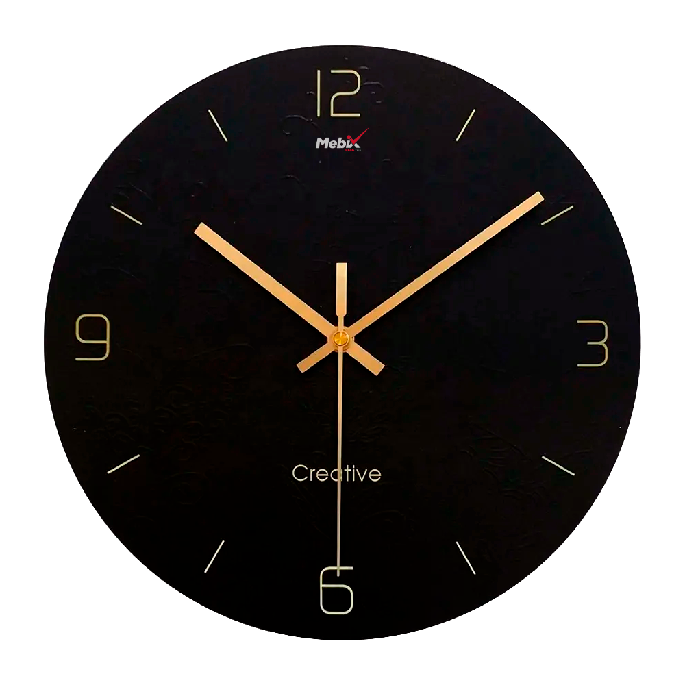 Reloj De Pared Vintage Silencioso Color Negro