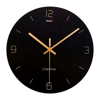 Foto 1 | Reloj De Pared Vintage Silencioso Negro