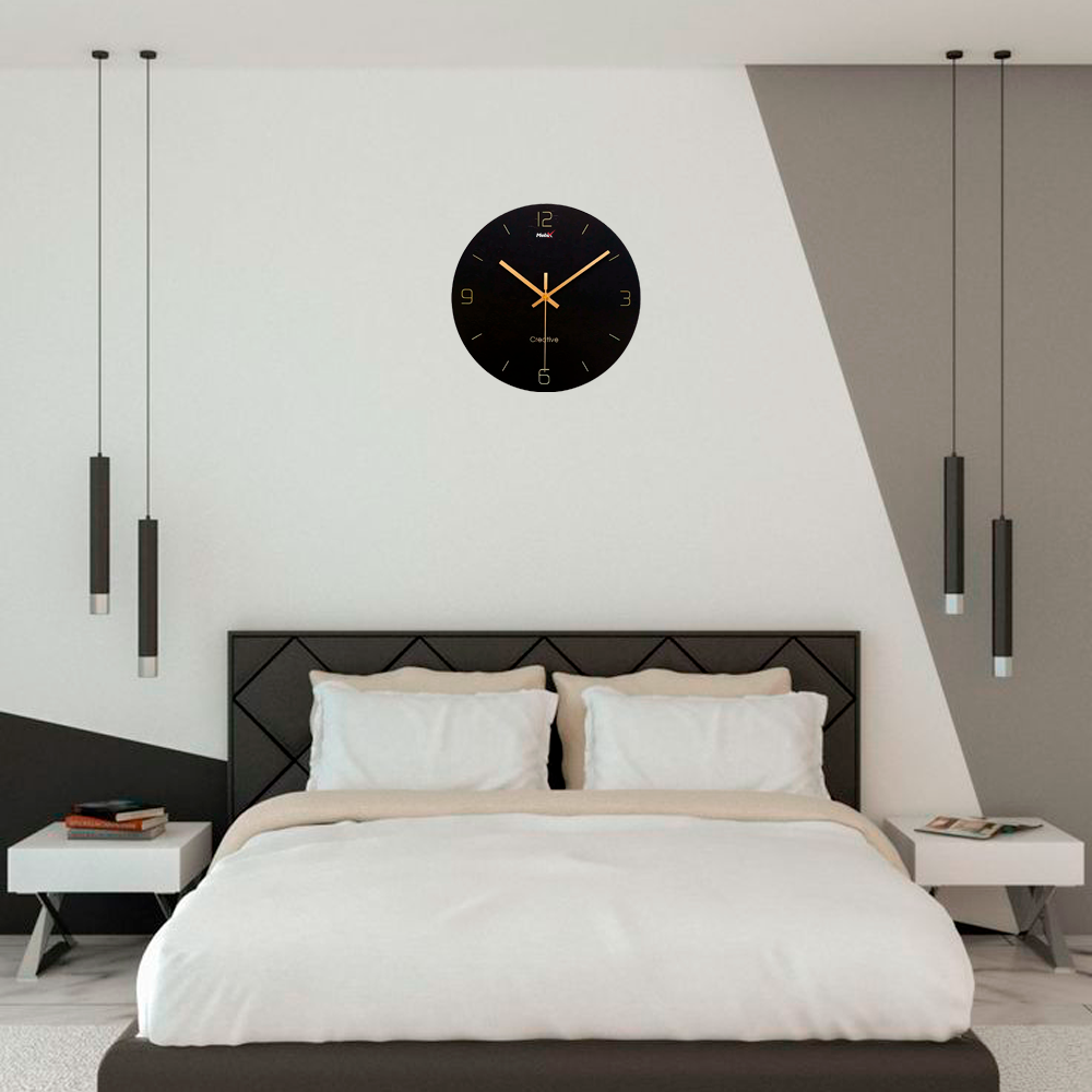 Foto 3 | Reloj De Pared Vintage Silencioso Negro