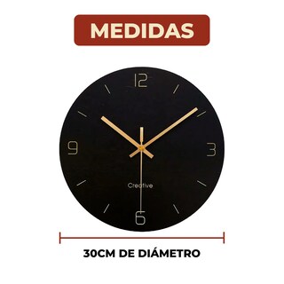 Foto 7 | Reloj De Pared Vintage Silencioso Negro