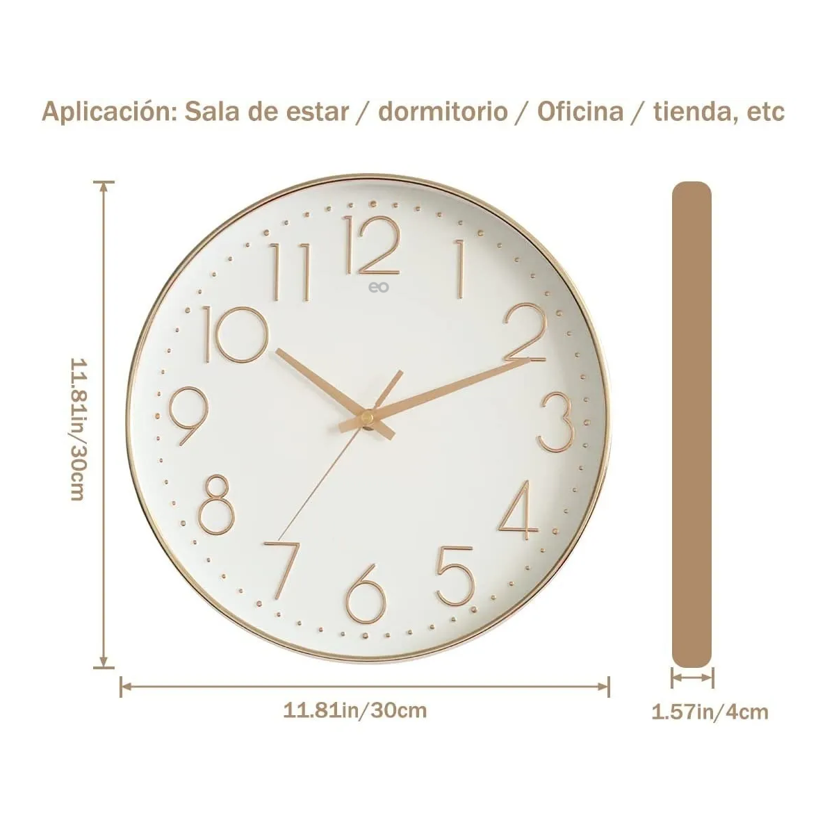 Foto 5 pulgar | Reloj De Pared Silencioso Eo Safe Imports Esi-19539 Rosa