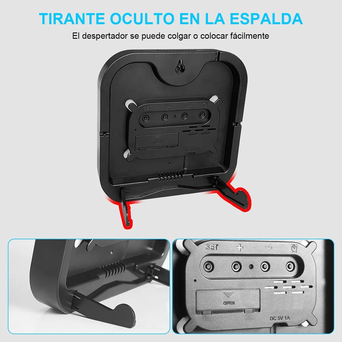 Foto 2 | Reloj De Pared Digital Visualización Grande Eo Safe Imports Esi-19541 Negro