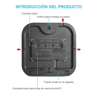 Foto 3 | Reloj De Pared Digital Visualización Grande Eo Safe Imports Esi-19541 Negro