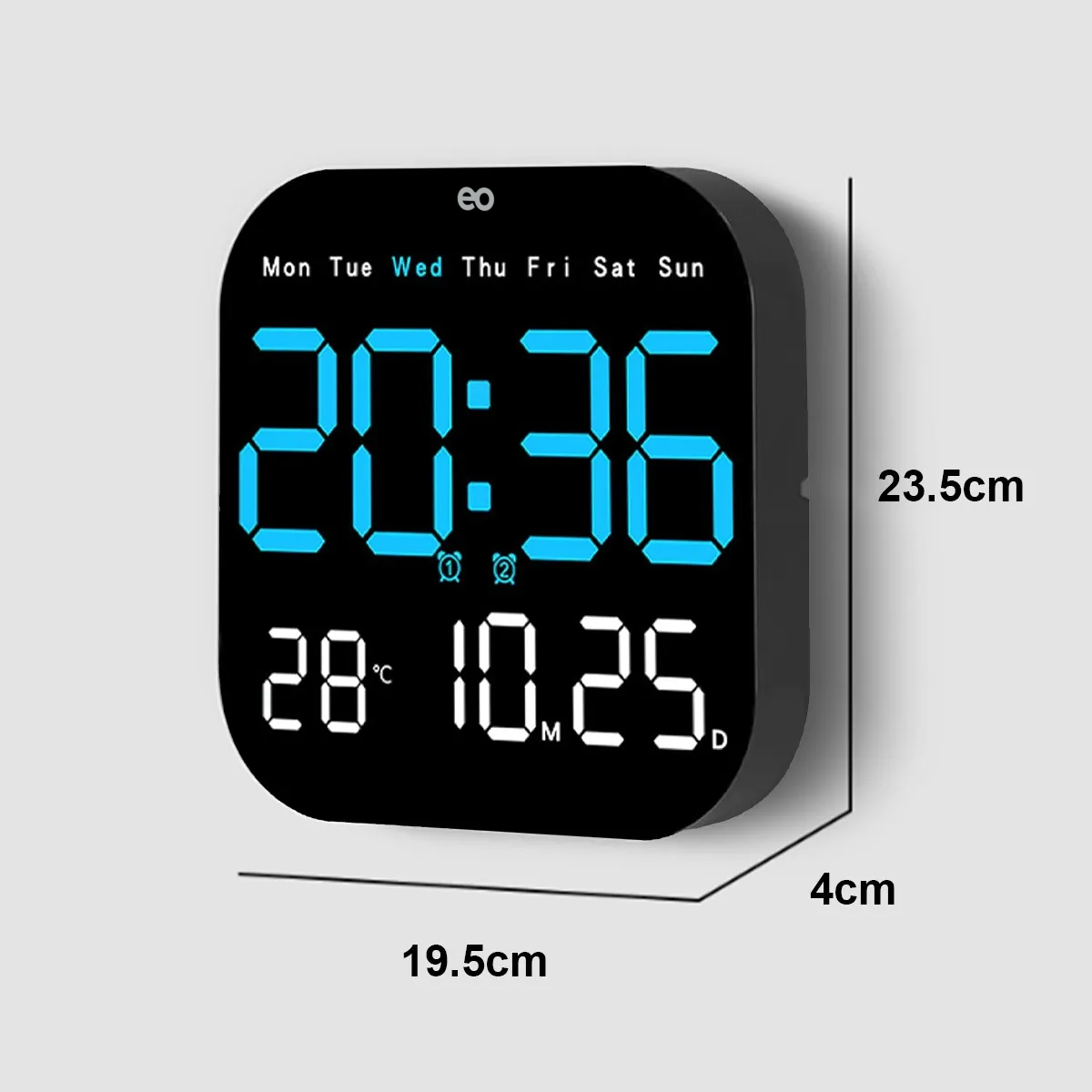 Foto 5 pulgar | Reloj De Pared Digital Visualización Grande Eo Safe Imports Esi-19541 Negro