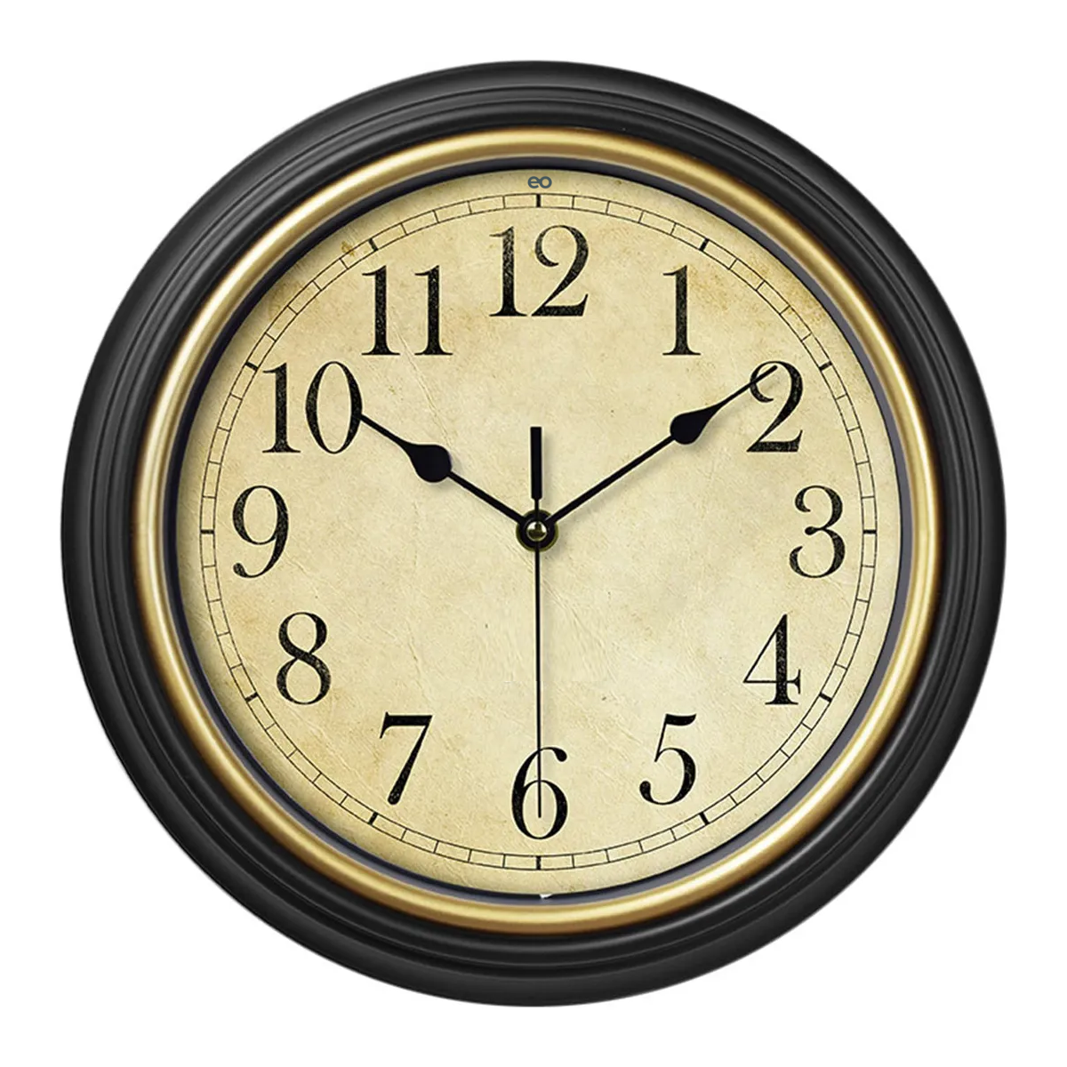 Foto 2 pulgar | Reloj De Pared Retro Silencioso Eo Safe Imports Esi-19538 Negro