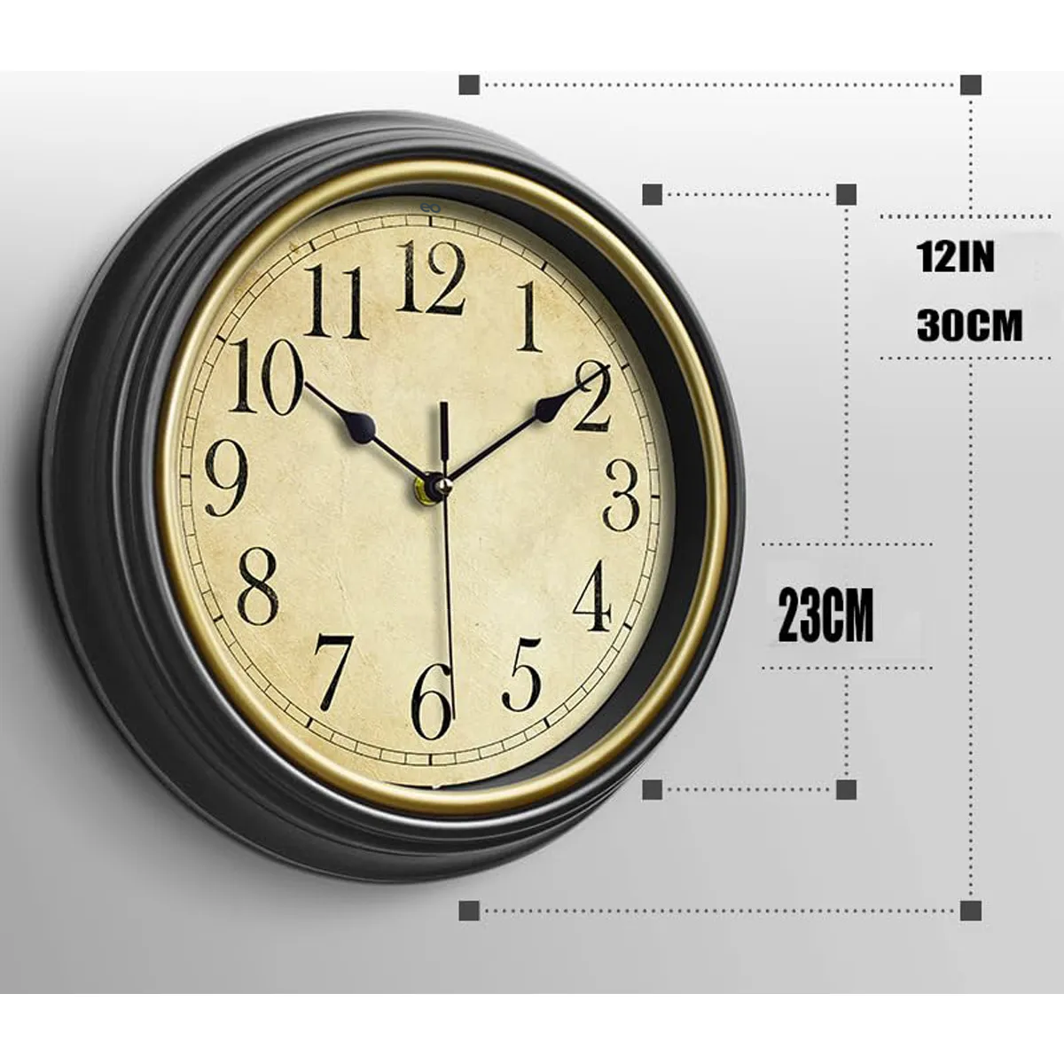 Foto 2 | Reloj De Pared Retro Silencioso Eo Safe Imports Esi-19538 Negro