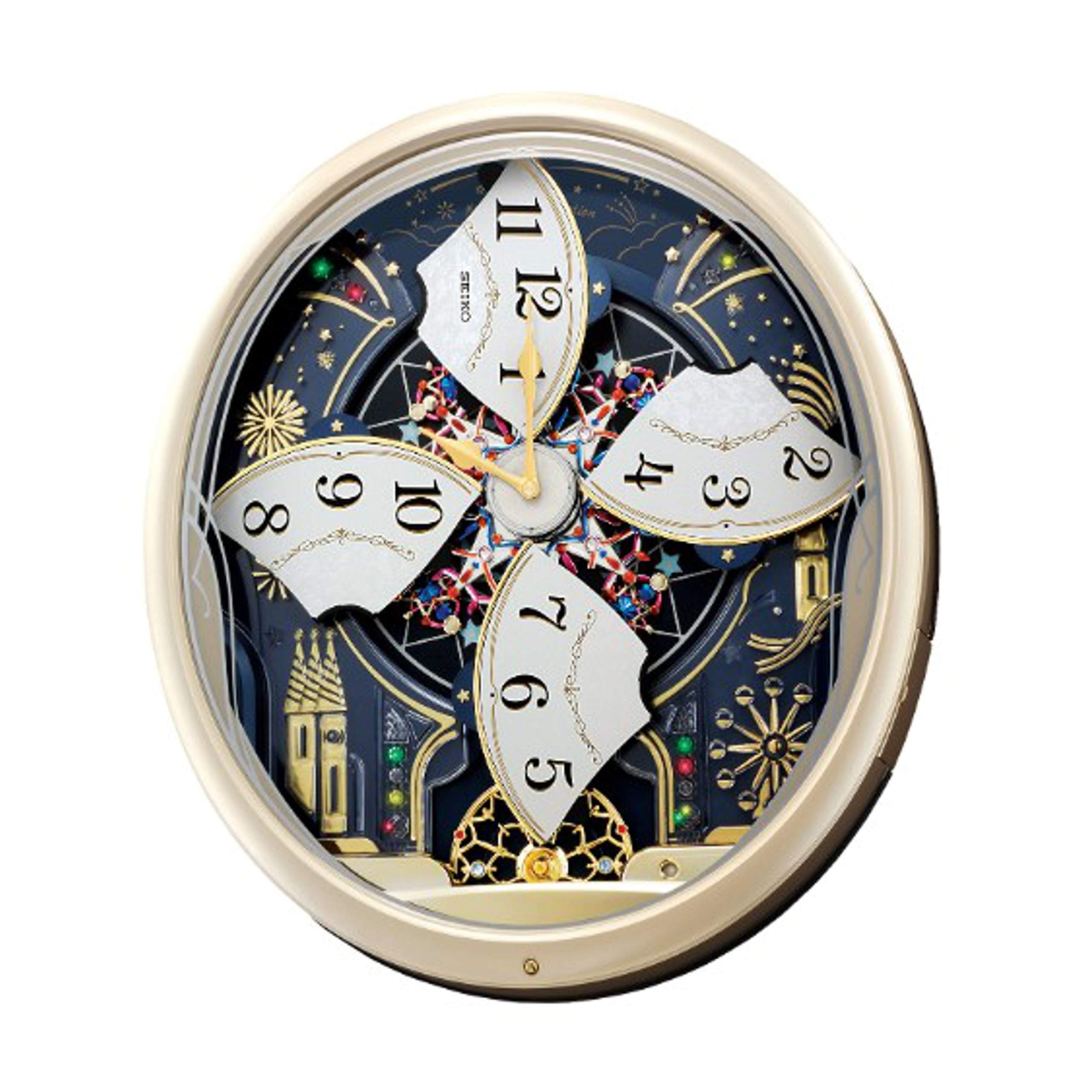 Foto 3 | Reloj De Pared Seiko Melodies In Motion Starry Night Con Luces Led - Venta Internacional.