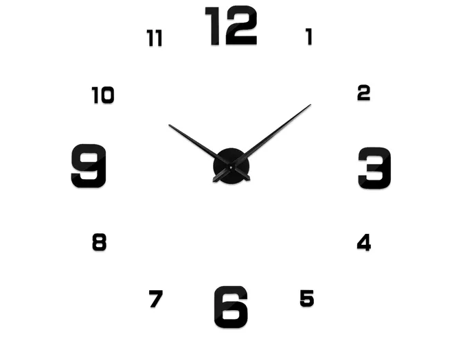 Xtellar Reloj De Pared Diy 3d En Madera Elegante, Grande Y Personalizable Con Números Negros De 90cm - Nightfall Black