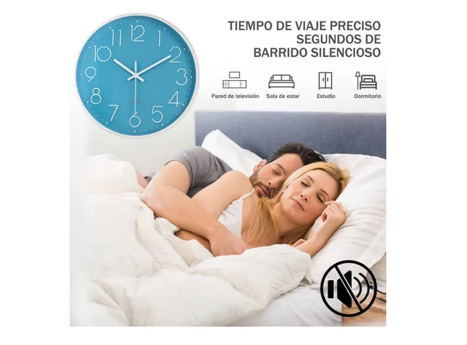 Foto 4 | Elegante Reloj De Pared Xtellar En Cuarzo Silencioso Moderno De 30cm Azul