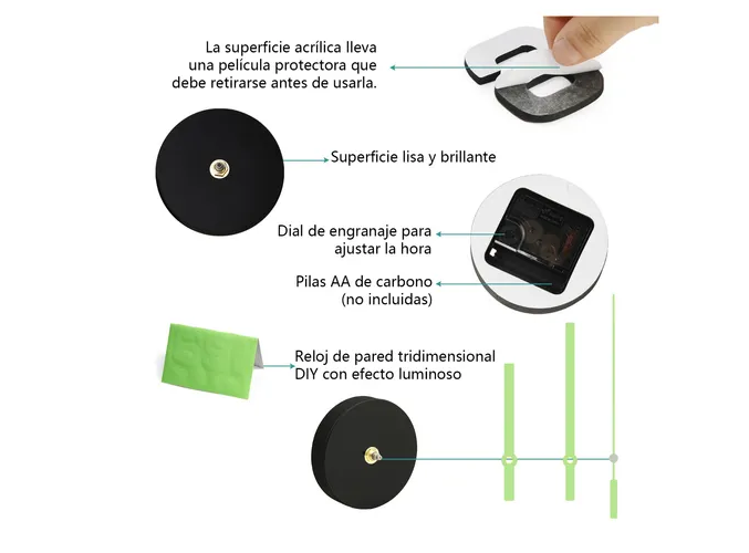 Foto 6 pulgar | Xtellar Reloj De Pared Luminoso 3d Grande Y Decorativo - Estilo Moderno Para Interiores Contemporáneos