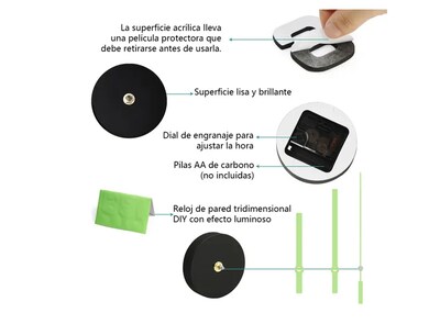 Foto 5 | Xtellar Reloj De Pared Luminoso 3d Grande Y Decorativo - Estilo Moderno Para Interiores Contemporáneos