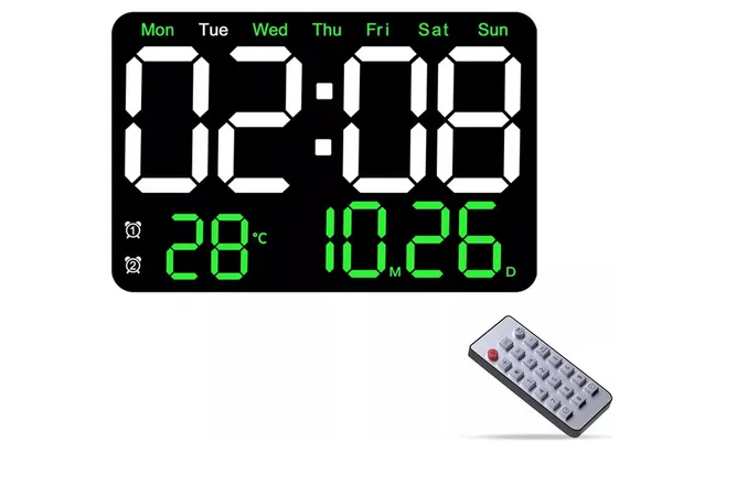 Foto 2 pulgar | Elegante Reloj Xtellar De Pared Digital Led Con Indicador De Fecha, Termómetro Y Control De Voz