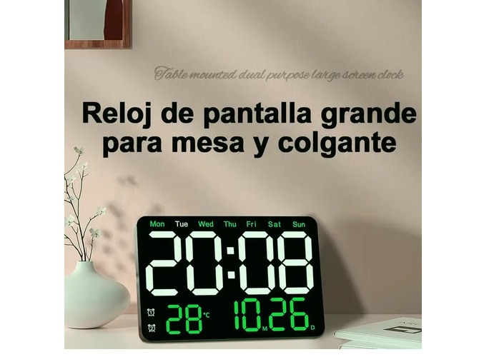 Foto 3 pulgar | Elegante Reloj Xtellar De Pared Digital Led Con Indicador De Fecha, Termómetro Y Control De Voz