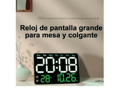 Foto 2 | Elegante Reloj Xtellar De Pared Digital Led Con Indicador De Fecha, Termómetro Y Control De Voz
