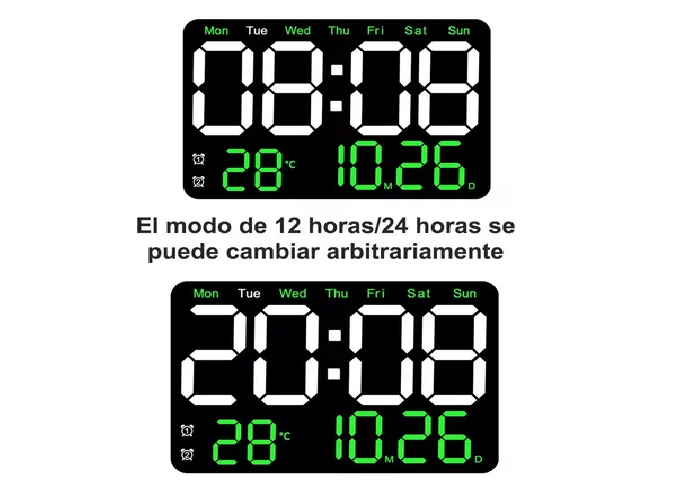 Foto 4 pulgar | Elegante Reloj Xtellar De Pared Digital Led Con Indicador De Fecha, Termómetro Y Control De Voz