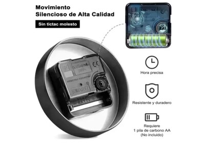 Foto 2 | Xtellar Reloj De Pared 3d En Madera Con Números Negros De 90cm - Elemento Decorativo Distintivo