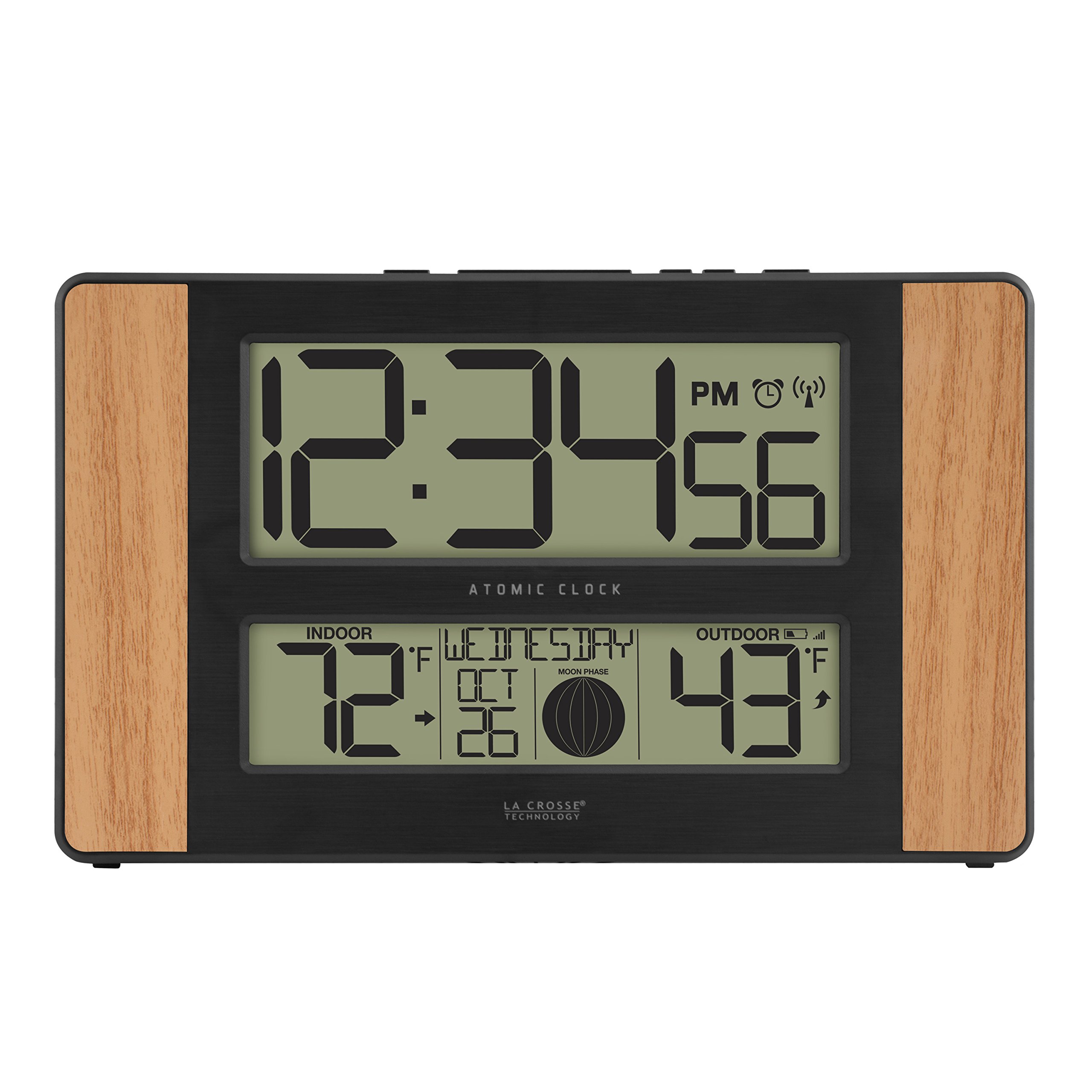 Reloj Digital Atómico La Crosse Technology  Madera De Roble - Venta Internacional.