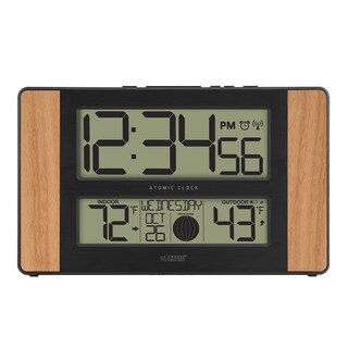 Foto 1 | Reloj Digital Atómico La Crosse Technology Madera De Roble - Venta Internacional.