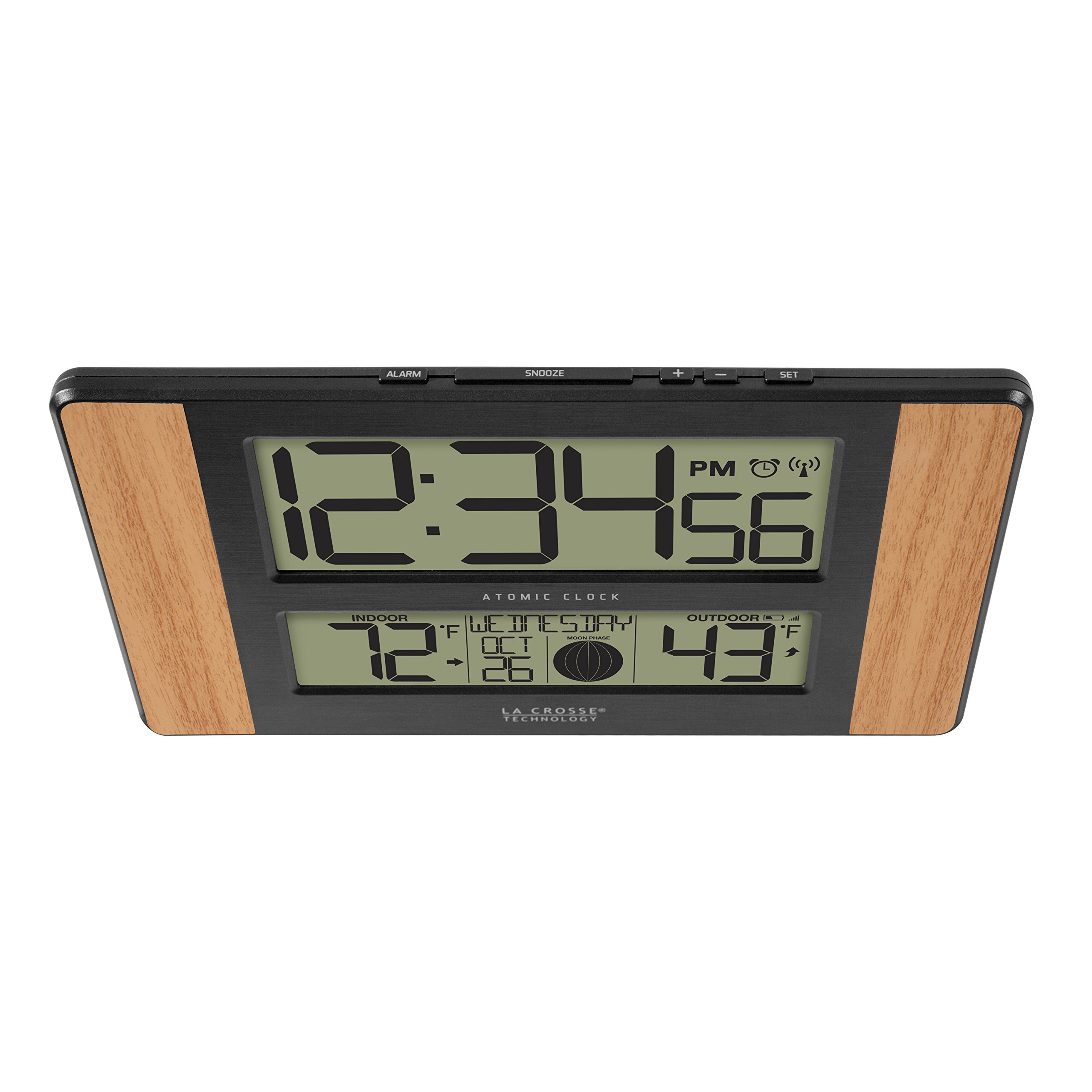 Foto 5 pulgar | Reloj Digital Atómico La Crosse Technology  Madera De Roble - Venta Internacional.