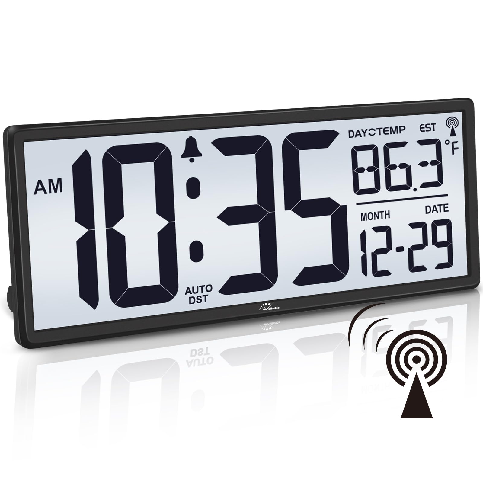 Reloj Atómico Wallarge De 14.5 Pulgadas Con Retroiluminación  Pantalla De Temperatura Y Fecha - Venta Internacional.