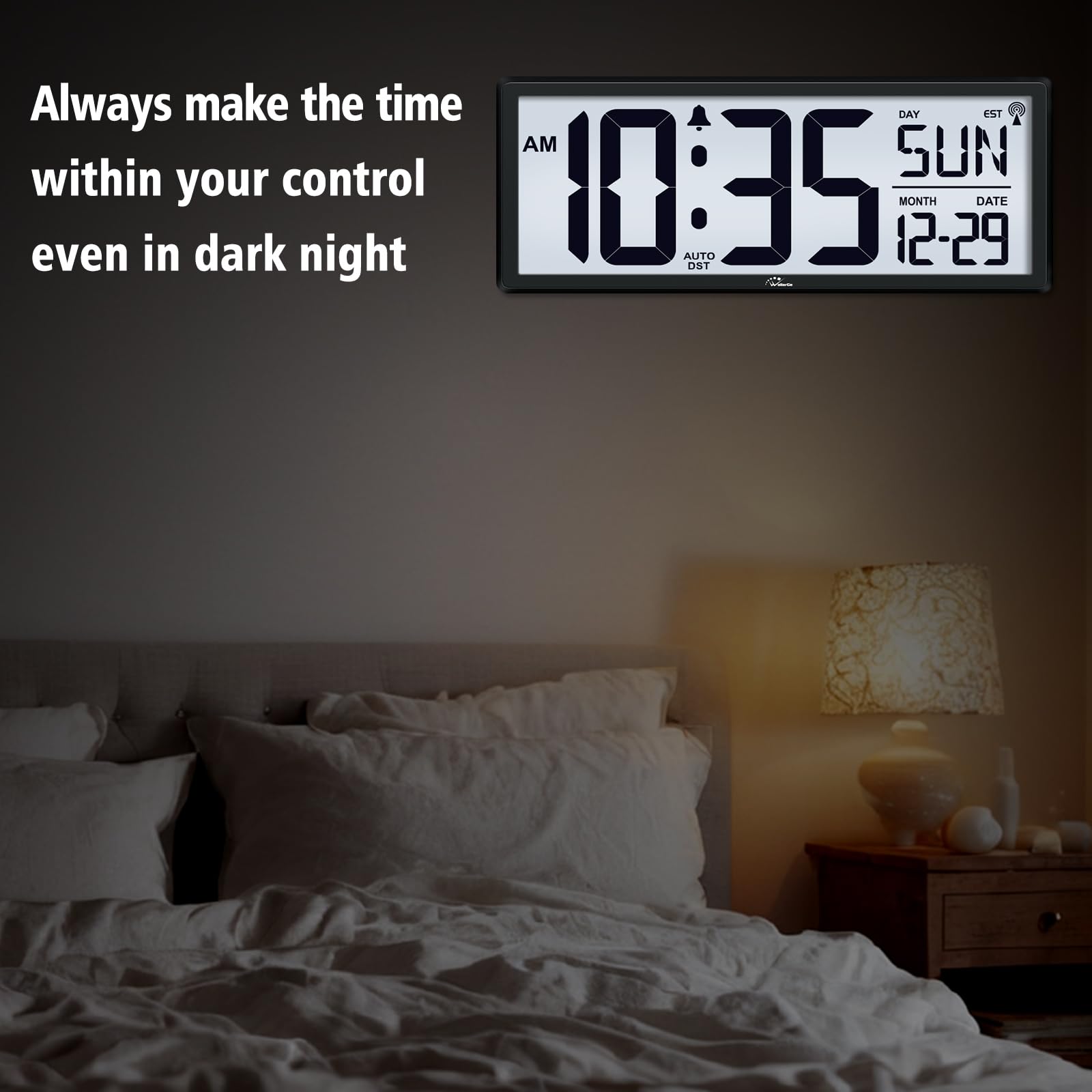 Foto 8 pulgar | Reloj Atómico Wallarge De 14.5 Pulgadas Con Retroiluminación  Pantalla De Temperatura Y Fecha - Venta Internacional.