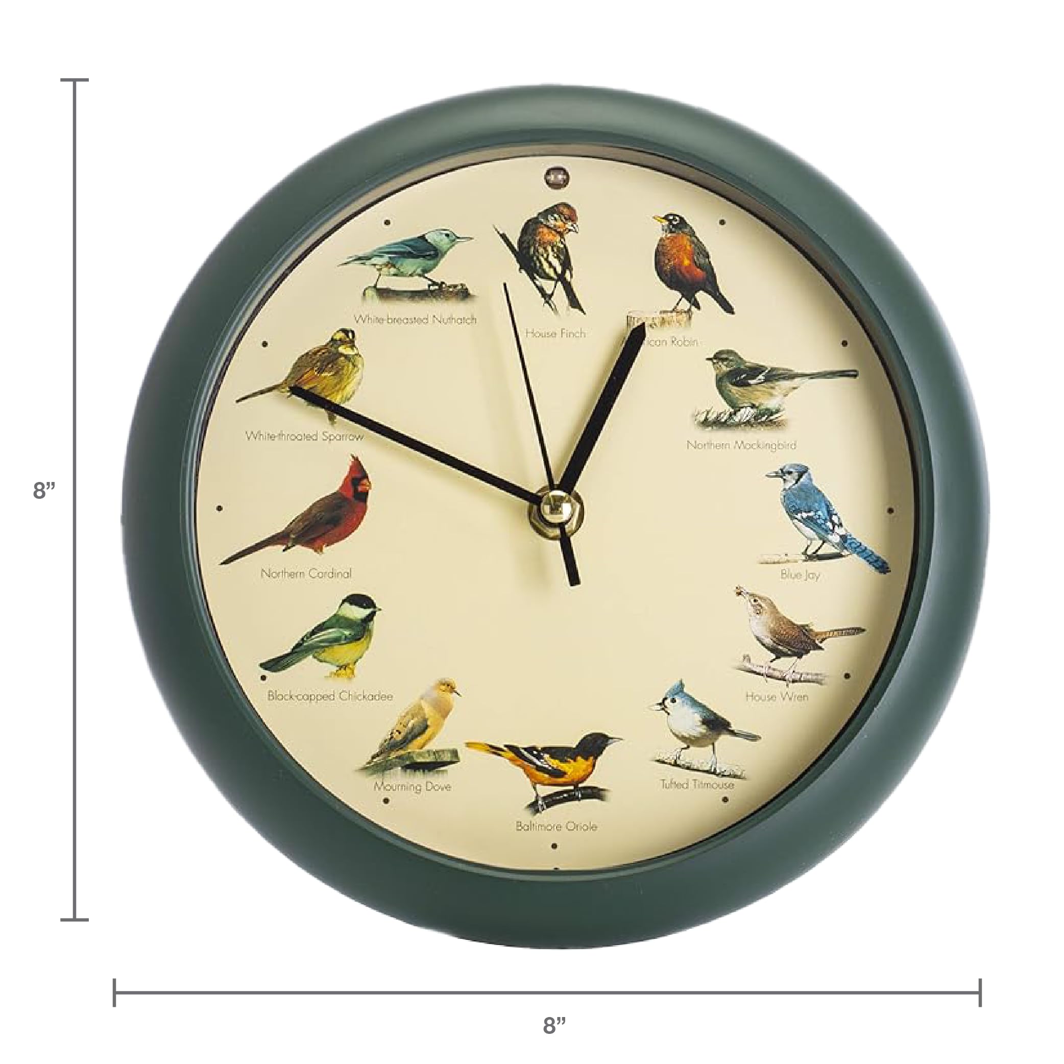 Foto 3 pulgar | Reloj Singing Bird Mark Feldstein Original  20 Cm  Color Verde - Venta Internacional.