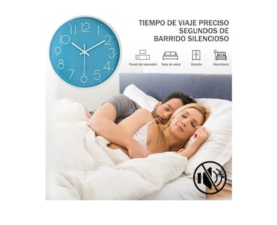 Foto 3 | Reloj De Pared Digital Moderno De 30 Cm Moderno Y Silencioso Color Azul