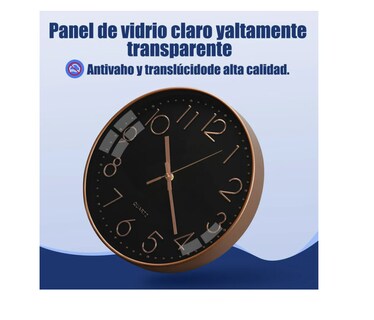 Foto 6 | Reloj De Pared Digital Moderno De 30 Cm Moderno Y Silencioso Color Negro